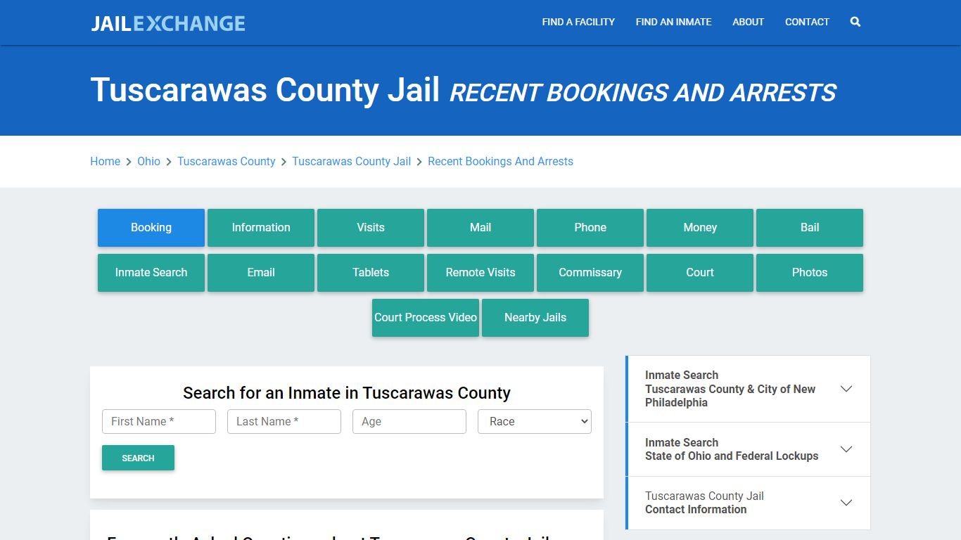 Tuscarawas County Jail Recent Bookings And Arrests