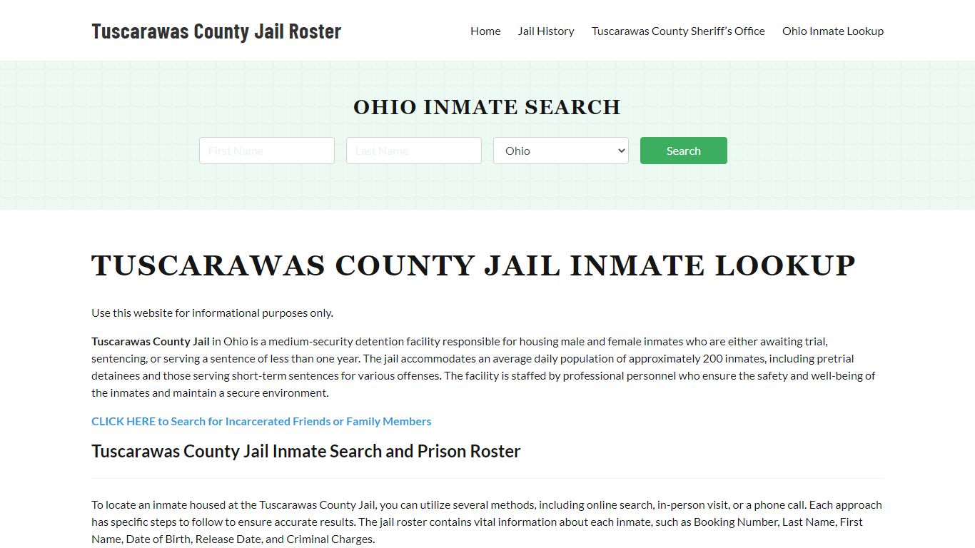 Tuscarawas County Jail Roster Lookup, OH, Inmate Search