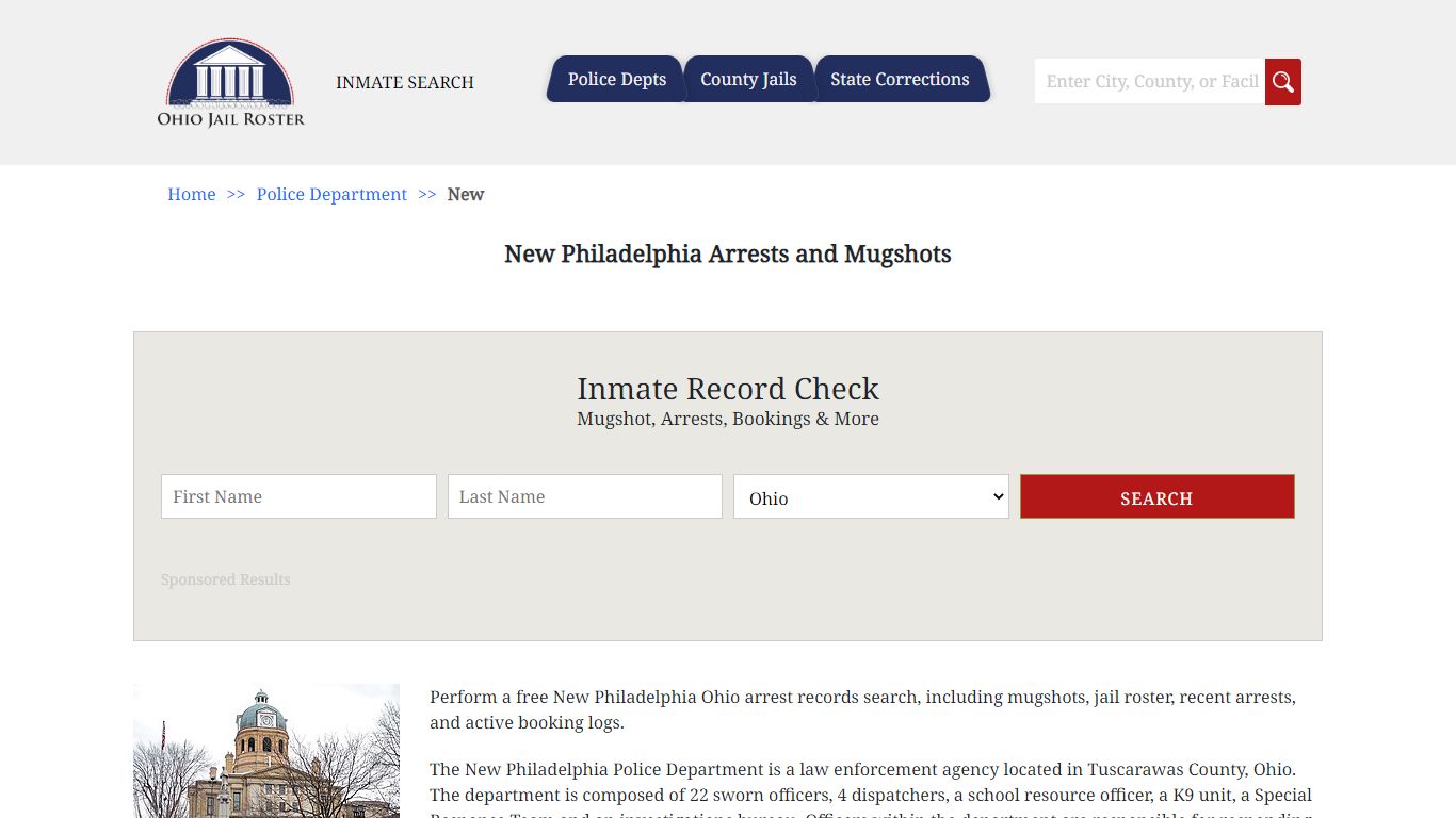 New Philadelphia Arrests and Mugshots | Jail Roster Search