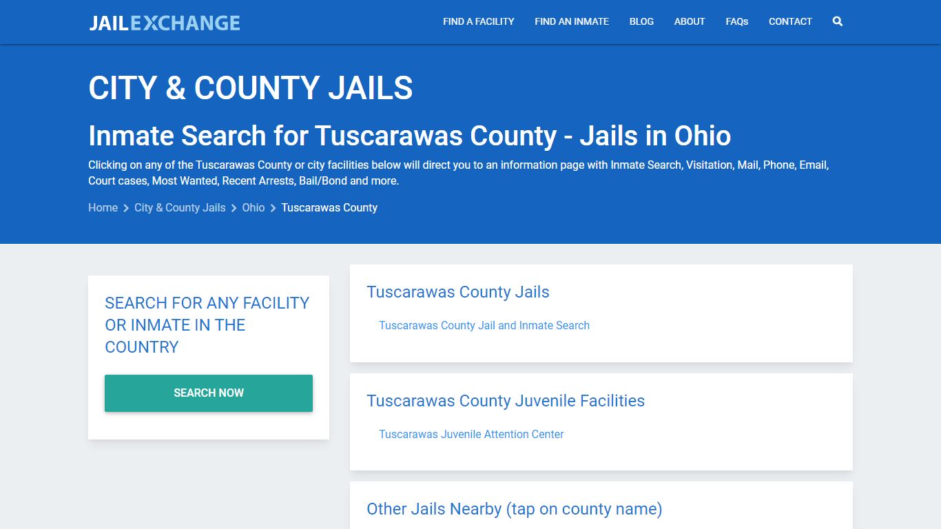 Inmate Search for Tuscarawas County | Jails in Ohio - Jail Exchange